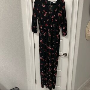 Floral Black Jumpsuit